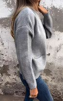 Sophia - Langärmelig Strickpullover Mit Taschen