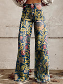 Aria -  Hohe Taille Weites Bein Blumendruck Hosen