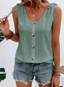 Gilda - Modische ärmellose Bluse mit Knöpfen und lockerer Passform