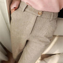 Carl - Lässige Tailored Hosen mit hoher Taille Taschen und Knopf