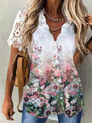Clara – Einzigartige Bluse mit Knopfleiste und weichem, floralem Design