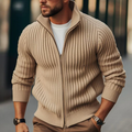 Felix - Bequem Langärmelig Reißverschluss Strickpullover