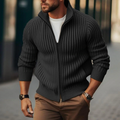 Felix - Bequem Langärmelig Reißverschluss Strickpullover