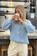 Leni - Leichtgewicht Langärmelig Rundhalsausschnitt Strickjacke