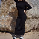 Gertrud – Elegantes Slim Fit Langarmkleid mit Rundhalsausschnitt