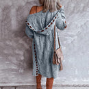 Hilda - Langärmelig Gestrickte Strickjacke Mit Kapuze
