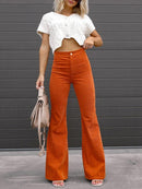 Lena – Schlank Fit Hose mit Hosenschlitz und Taschen