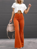 Lena – Schlank Fit Hose mit Hosenschlitz und Taschen