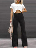 Lena – Schlank Fit Hose mit Hosenschlitz und Taschen