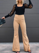 Lena – Schlank Fit Hose mit Hosenschlitz und Taschen