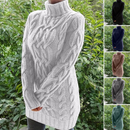 Amara - Langärmeliger Kabelstrickmuster Rollkragenpullover