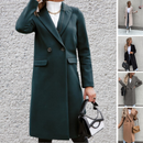 Eloise -  Lange Ärmel Drehen Sie Daunen Kragen Wollmantel