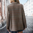Lara - Lässiger Reverskragen Karierter Blazer mit langen Ärmeln und Taschen