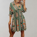 Liana – Elegantes Minikleid mit V-Ausschnitt und kurzen Ärmeln