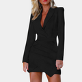 Anneliese – Slim Fit Blazerkleid mit tiefem V Ausschnitt und langen Ärmeln