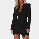Anneliese – Slim Fit Blazerkleid mit tiefem V Ausschnitt und langen Ärmeln