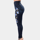 Sofia – Hoch Taille Jeans mit floralem Detail und flexiblem Design