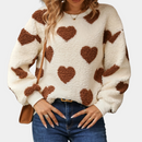 Carmen - Warmer Langarm Pullover mit Vlies Futter und Rundhalsausschnitt