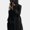 Emilia - Langärmelig Gürtel Trenchcoat Mit Schaltflächen