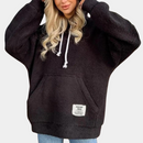 Carla - Lässiger Langarm Kapuzenpullover mit großen Taschen und Kordelzug