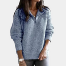 Clara - Warmer Langärmelig Halber Reißverschluss Pullover