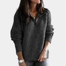 Clara - Warmer Langärmelig Halber Reißverschluss Pullover