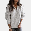 Clara - Warmer Langärmelig Halber Reißverschluss Pullover