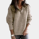Clara - Warmer Langärmelig Halber Reißverschluss Pullover