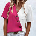 Lunara – Bluse mit seitlichen Knöpfen mit Brusttasche und einzigartigem Design