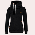 Gisela - Langärmelig Kapuze Pullover Mit Reissverschluss