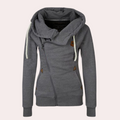 Gisela - Langärmelig Kapuze Pullover Mit Reissverschluss