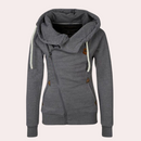 Gisela - Langärmelig Kapuze Pullover Mit Reissverschluss