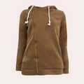 Gisela - Langärmelig Kapuze Pullover Mit Reissverschluss