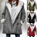 Irma - Langärmelig Wildleder Vlies Kapuze Jacke Mit Taschen
