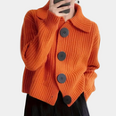 Gisela - Lässige langärmelige Strickjacke mit Knöpfen und lockerer Passform