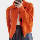 Gisela - Lässige langärmelige Strickjacke mit Knöpfen und lockerer Passform