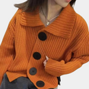 Gisela - Lässige langärmelige Strickjacke mit Knöpfen und lockerer Passform
