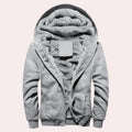 Cyril - Langarm Pelzfütterung Kapuze Jacke mit Reißverschluß und Taschen
