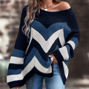 Misna – Stilvoller übergroßer Langarmpullover mit Chevron-Muster