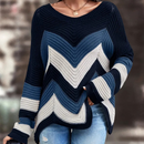 Misna – Stilvoller übergroßer Langarmpullover mit Chevron-Muster