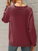 Verena - Bequemer langärmeliger lockerer Pullover mit Kragen