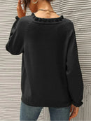 Verena - Bequemer langärmeliger lockerer Pullover mit Kragen