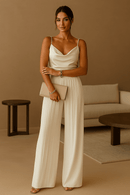 Janina – Stylischer ärmelloser Weites Bein Jumpsuit mit Spaghettiträgern
