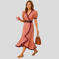 Maya - Midi -Kleid mit Puffärmel und Blumendruck wickeln