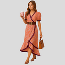 Maya - Midi -Kleid mit Puffärmel und Blumendruck wickeln
