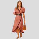 Maya - Midi -Kleid mit Puffärmel und Blumendruck wickeln