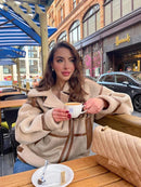 Juno - Bequem  Langärmelig Kunstpelz Jacke