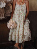 Josefine – Stilvolles ärmelloses Maxikleid mit Blumenmuster und Spaghettiträgern
