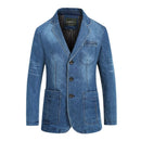 Henry - Langärmelig Reverskragen Denim Jacke Mit Knöpfen