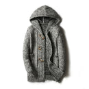 Alwin - Warme langärmelige Gestrickt Kapuze Jacke mit Taschen